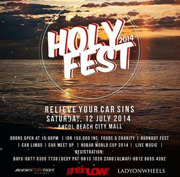 ModifiCARtion's tweet photo. Holyfest2014 @Velozcommunity @TKCI_Official @SaluteCar @AvanzaClub_ID @MBOCers @RCCI_ID @Whitecar_ID @detikoto http://t.co/1VkHJxPGOu