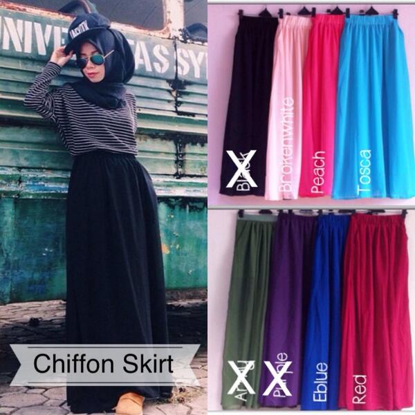 HOUSE_ofFEMME's tweet image. Chiffon Skirt_IDR74.000_fit to L_chiffon cerruty halus+furing_ada kantong_pinggang karet ga terawang #HijabOnlineShop