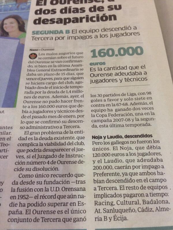 martinOUrense's tweet photo. @CDOurenseSAD en @marca http://t.co/WUcfiPDfSC