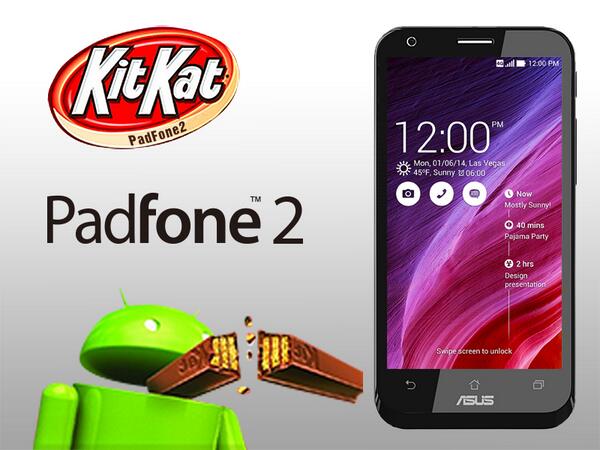 ASUS's tweet photo. Dreams come true! Follow the instructions to upgrade your Padfone 2: http://t.co/QphKZQd3fw #Padfone2 #kitkat #ZenUI http://t.co/y6DKrA3awQ