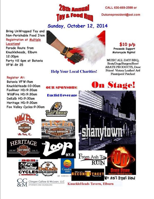AbatePresident's tweet photo. Oct 12. Full day of music granddaddy of all toy and food runs http://t.co/Nuu5VCFVct