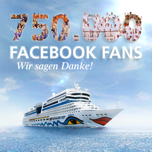750.000 Facebook-Fans an Bord: #AIDA ist bei <a href="/Facebook/">Facebook</a> auf Spitzenposition bit.ly/1lMSvsj