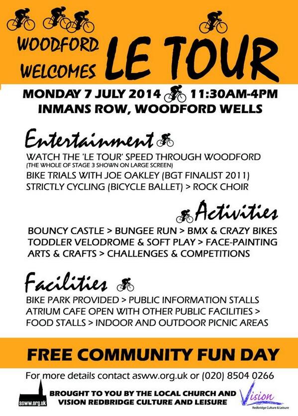 Couldn't be more excited about le tour passing through Epping Forest.Now my family can get involved.  <a href="/RedbridgeLive/">Redbridge Council</a>