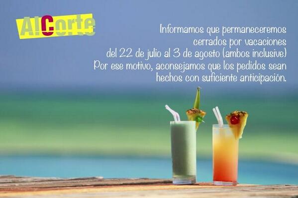 AlCorteSoap's tweet photo. Programa tus pedidos teniendo en cuenta los días que permaneceremos cerrados por vacaciones. http://t.co/kEnHYVrBWf