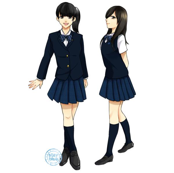 Stayblue 学校制服図鑑 U Tvitteri 東京都立東高校の制服イラスト 紺ブレザーに青みかかった紺スカート 遠目からはわかりにくいのですがスカートにはラインが入っています 都立らしい活発そうな子が着ると似合う制服です Http T Co Zfzgzspdad