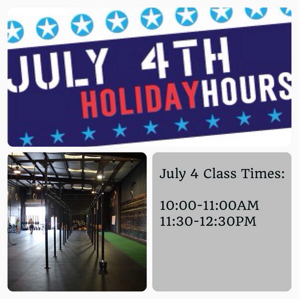 PaleHorseCF's tweet photo. Come get a 4th of July WOD in before you get fat on burgers and beers! See pic for hours. #crossfit #crossfitgym http://t.co/TexnqVkRV5