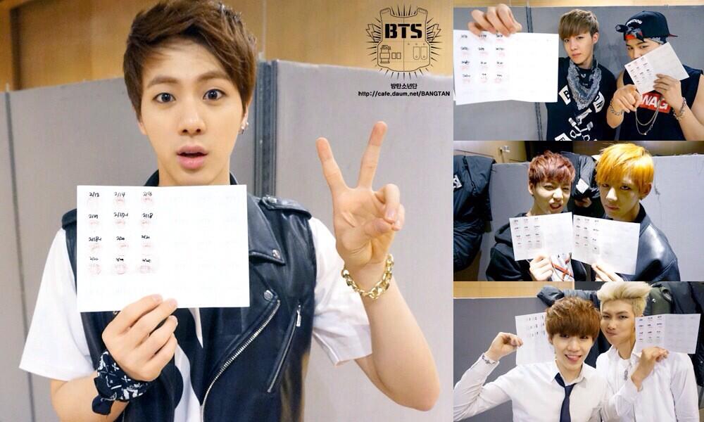 [Picture/Fancafe] BTS Staff Diary Attandance Check Skool