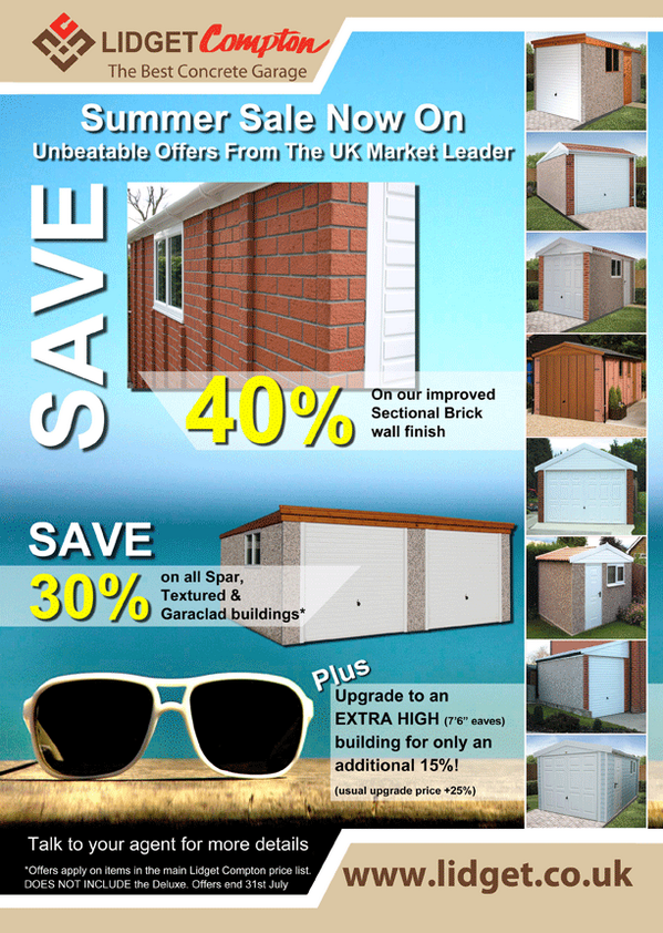 LidgetCompton's tweet photo. Now you can save up to 40% on concrete garages in our Summer sale! http://t.co/uiT4UlYCJm #garages http://t.co/Ydlya7du6l