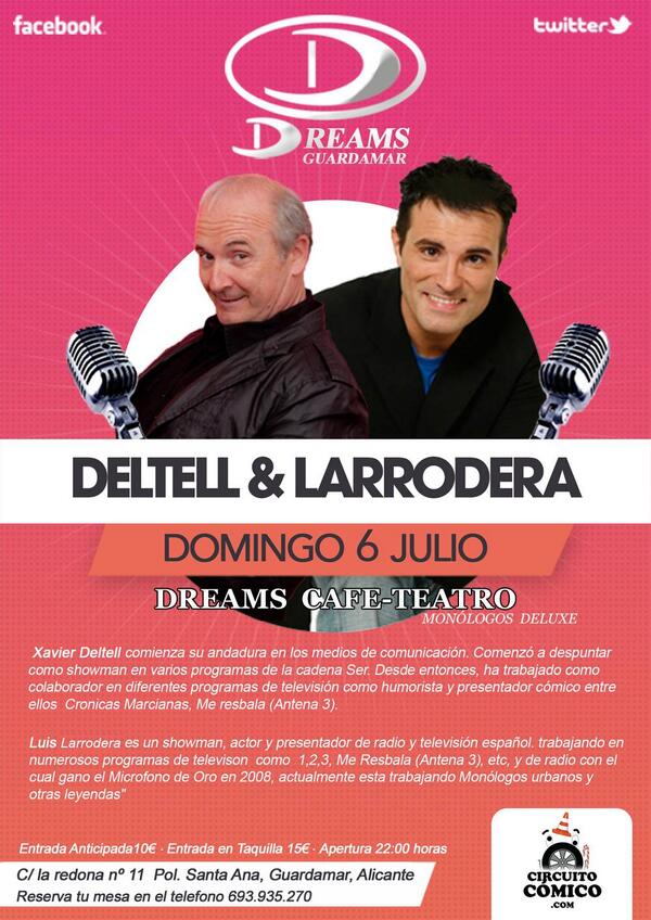 FESTIVAL_BEACH's tweet photo. Y para terminar semana en @Dreams_Beach monologos a cargo de @LuisLarrodera &amp; @Xavierdeltell anticipada 10€-633234419 http://t.co/VJKswodTOd