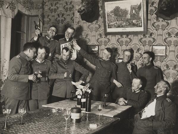 HitWithHistory's tweet image. German officers have a party at a house near the western front- 1918