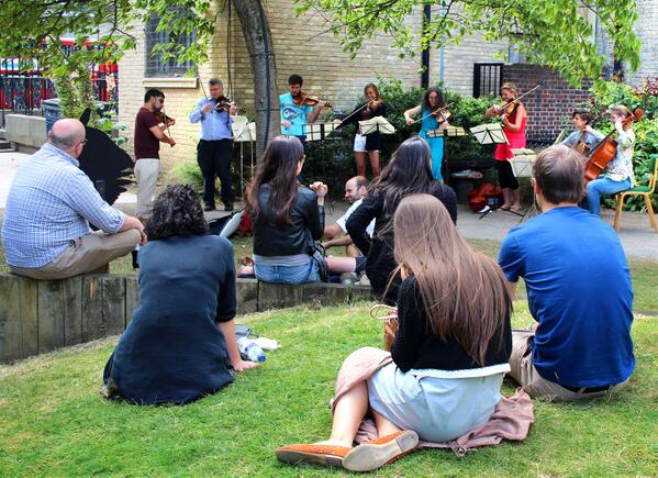 When the sun is shining, what do you do? Take your rehearsal with <a href="/AllegriQuartet/">Allegri Quartet</a> outside of course! <a href="/Waterloofestiv/">Waterloo Festival</a>