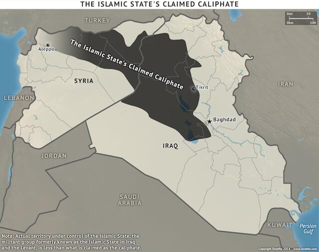 Map Of Islamic State Rane On Twitter: "Map: The Islamic State's Claimed Caliphate  Http://T.co/Vuaudsqfyr Http://T.co/Fu41Pw4Ur4" / Twitter