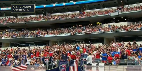 ESPNNFL's tweet photo. “Jerry’s World” is rockin’ in advance of #BELvsUSA. http://t.co/oMgAQGvqU8