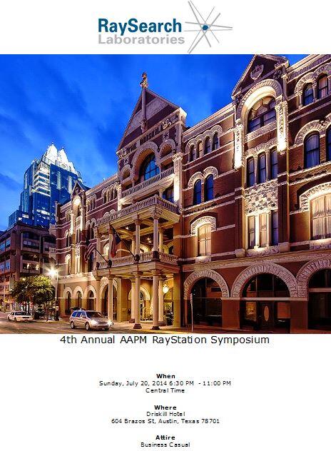 ask_RaySearch's tweet photo. Please join us at the 4th annual AAPM RayStation Symposium!
http://t.co/x4Pb2R9fDr? http://t.co/l5PzBbRTGT