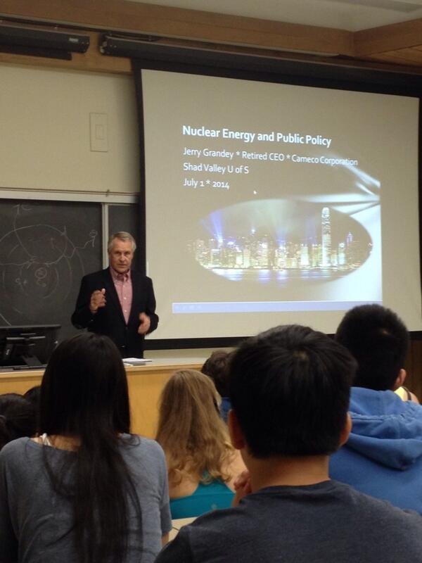 cdangas's tweet photo. Jerry Grandey, former CEO of Cameco speaking to the Shads! #nuclearenergy #shadusask #shadvalley #CanadaDay http://t.co/7M8qftDVup