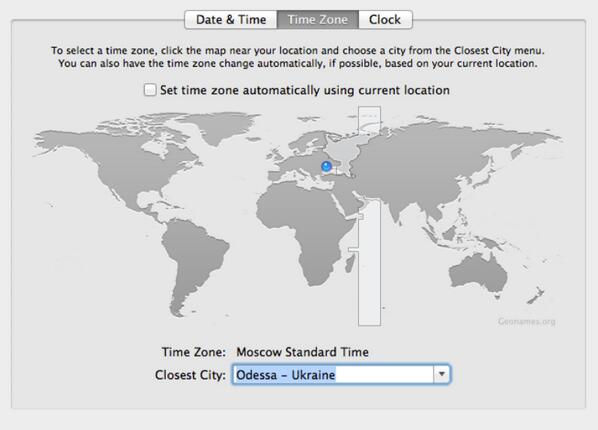 ext196's tweet image. Опа, в OS X 10.9.4 Одесса теперь живет по Московскому времени, они что-то знают!