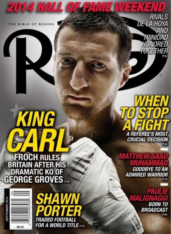 Carl_Froch's tweet photo. Cover of Ring Mag &amp; Pound for Pound #8 :) Very proud, thanks. http://t.co/xvj4HJECfR