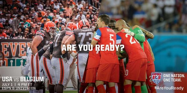 Browns's tweet photo. We're ready... Are you?

Let's go #USMNT 

RT if you believe! #WeBelieve http://t.co/xd8JMLr1YW