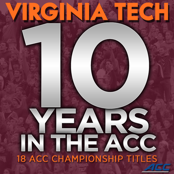 HokiesFB's tweet photo. Here’s to 10 years in the #ACC with many more to come! #Hokies http://t.co/rrvyR9oHab