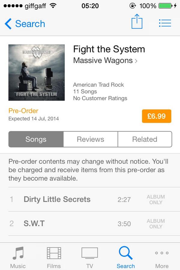 MWagonsFanpage's tweet photo. Preorder it NOW and get the track 'Rising Tides' right NOW!!@MassiveWagons #FightTheSystem #WagonsRoll #MassiveWagons http://t.co/jSENw3mRNu
