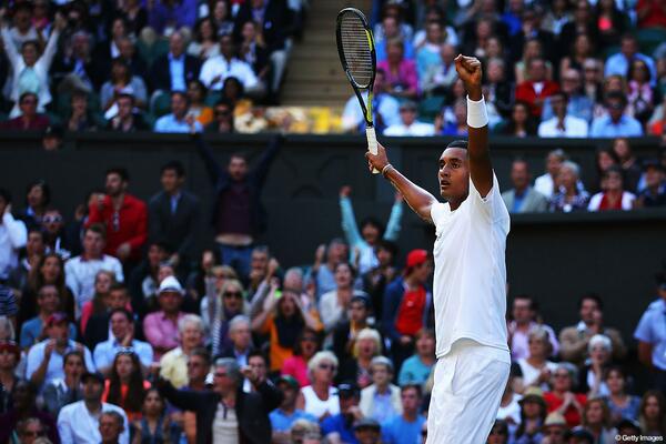 19-year-old <a href="/NickKyrgios/">Nicholas Kyrgios</a> stuns #Nadal 76(5) 57 76(5) 63 to reach QF on <a href="/Wimbledon/">Wimbledon</a> debut. bit.ly/1rdAfeM #atp