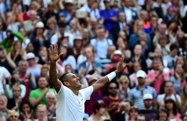 BBCSport's tweet photo. Wildcard &amp; world no.144 Nick #Kyrgios beats world no.1 Rafael Nadal on his #wimbledon debut http://t.co/DCmcVM6w7H http://t.co/hq0sPmVWsq