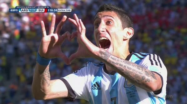 espn's tweet photo. Argentina needed a Miracle. They got an Ángel...di María. http://t.co/5bWOk3oSjY