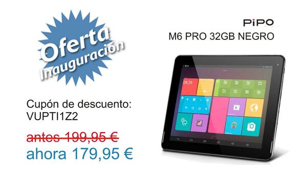 techplus_social's tweet photo. Por la inaguracion de la web ofrecemos esta oferta valida entre el día 1 y 6 de Julio. #pipo m6 pro 32 gb! RT gracias http://t.co/PQ9K9i9urk
