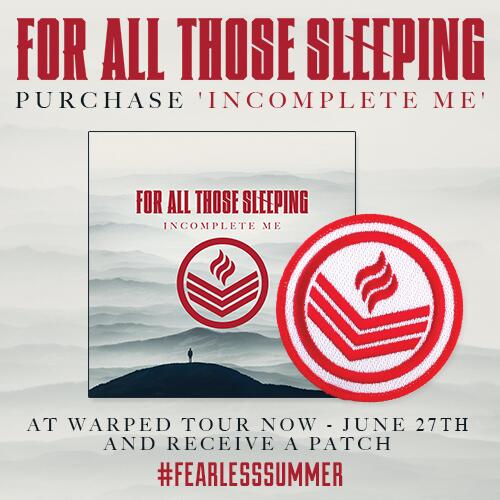 FATSBAND's tweet photo. Purchase #IncompleteMe while you're at @VansWarpedTour and get a FREE patch! http://t.co/SNHEqLEIpc