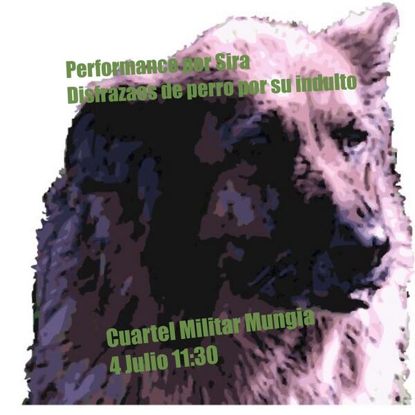 sandradhv's tweet image. Ponte enla piel de Sira!concentración cuartel militar Mungia 4 julio 11:30.#IndultoASira