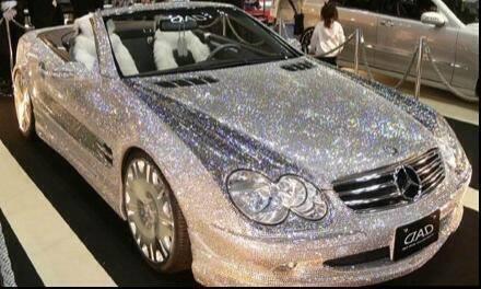 Fact's tweet photo. This is a diamond encrusted $48 million Mercedes owned by Saudi Prince Alwaleed. He charges $1000 just to touch it! http://t.co/v8HLTQLP5q
