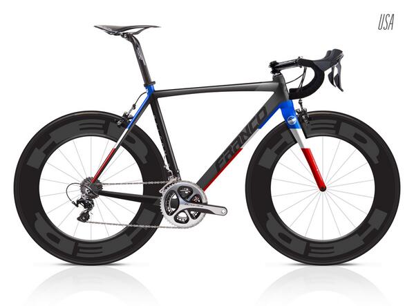 francobikes's tweet photo. We designed bikes for 16 teams in the #worldcup Here is the US &amp; Belgium bikes! Check it out @jiandeleon @joshdean66 http://t.co/bDXoG2CS9K