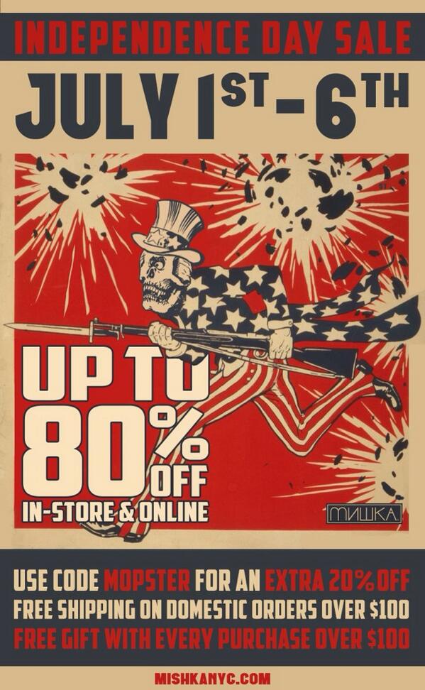 MishkaNYC's tweet photo. BEST #4thOFJULY #SALE EVER. savings up to 80% n code #MOPSTER gets an xtra 20% off http://t.co/6g1eqrkGbx http://t.co/QLHX13mB5D