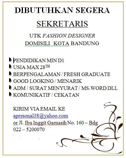 apersonal38's tweet photo. URGENT NEED #sekretaris #lokerbdg @anak_unpad http://t.co/6oXVJze3u5