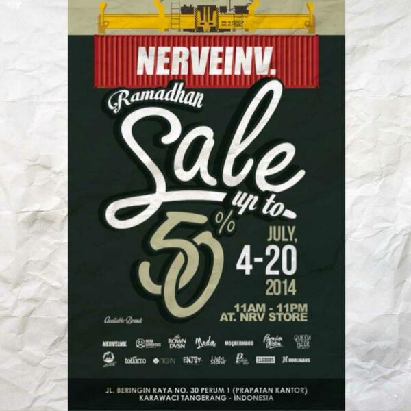 NERVEINV ramadhan sale up to 50%. july, 4-20 2k14. selected item. buy 1 get 1 for selected item. at <a href="/NRVstore/">NRVstore</a> ! :)