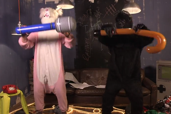 rachumartin's tweet image. i had the choice of skipping the 20 minute dancing rabbit and gorilla part but i didn't #dancingrabbit