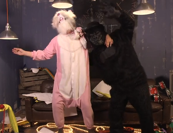 rachumartin's tweet image. i had the choice of skipping the 20 minute dancing rabbit and gorilla part but i didn't #dancingrabbit