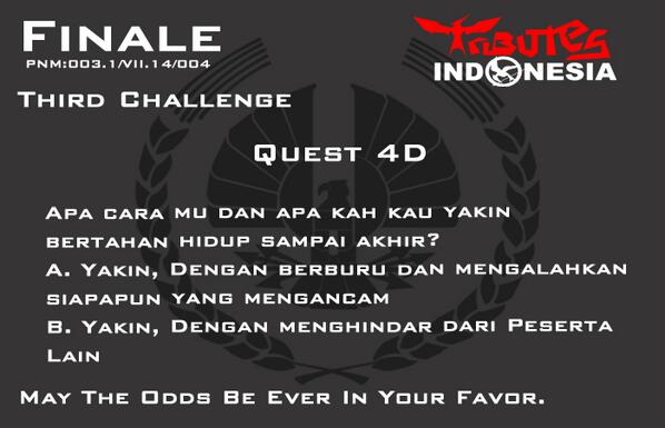 TributesID's tweet image. Quest 4D #TIDHungerGames #FG