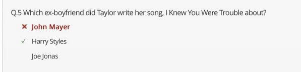 doofuslou's tweet image. I&apos;ve never been so pissed off. This website knows NOTHING. #taylorswift #IKYWT #taylorswiftquiz