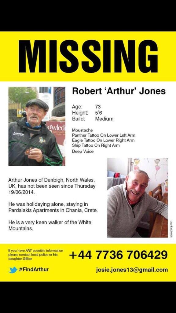 lisarutt32's tweet image. @carolvorders  please can you retweet local DENBIGH man gone missing on holiday. #FindArthur