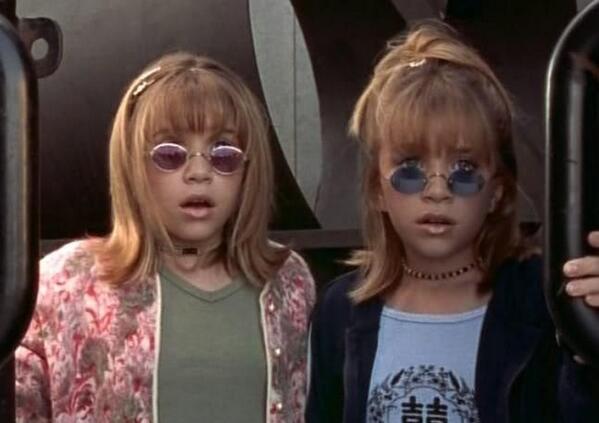 PeopleOfNY's tweet photo. Mary-Kate and Ashley rocking the circular shades http://t.co/IGVaUv08wx