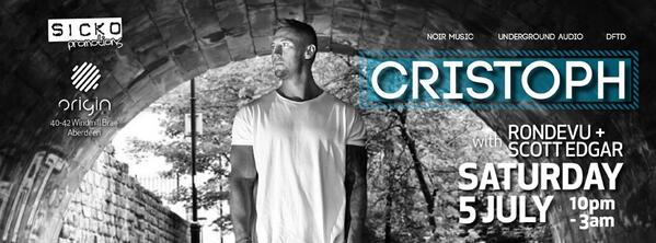 Not long til @Cristophmusic rolls into town, shout me for tix or get from @ConceptClothing and residentadvisor.net/event.aspx?602…