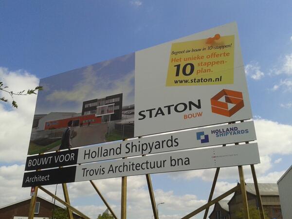 HollandShipyard's tweet photo. Deze week start van nieuwbouw/verbouwing @HollandShipyards http://t.co/ULPmNXNwsV