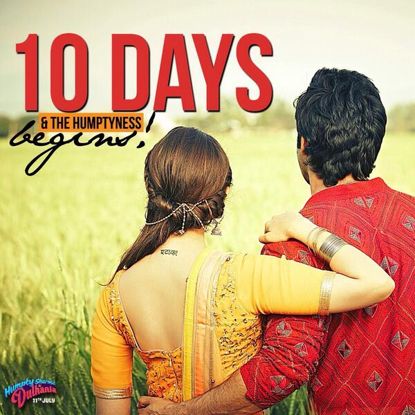 In just 10 days the World is going to live the filmi story! Are you ready to meet Humpty and Kavya? #10DaysToHSKD