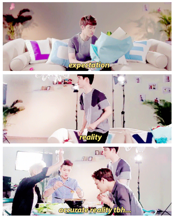 cyxl_'s tweet photo. An accurate truth of EXO Expectation Vs. Reality

EXO + WORK + EAT = LIFE http://t.co/o8Lpju2FaU