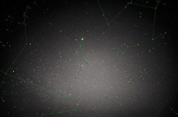 jdsunset's tweet image. First attempt at stacking using #deepskystacker 8 RAW images stacked and then mapped using #astrometry dot net