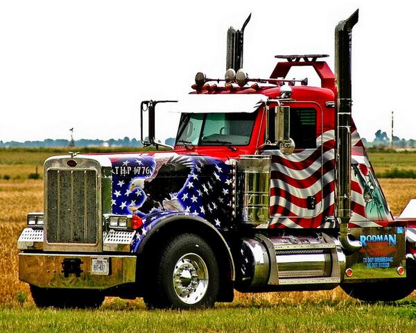 "Like" if you'd be proud to drive this #patriotic semi!