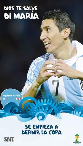 sntparaguay's tweet photo. Dios te salve Di María #SNTMundial @elinfanto @SalvadorHicar @juanangelovando @panteracabanas @benicio_martine http://t.co/Yx38hMiEvR