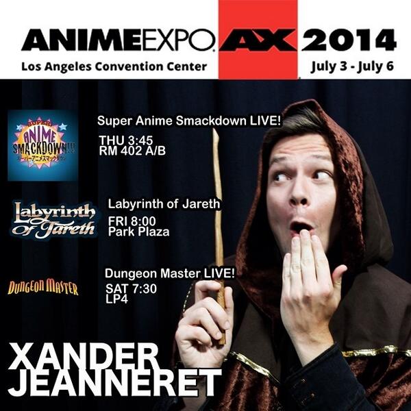 Xanderrific's tweet photo. July is starting off with a bang! @AnimeExpo this weekend w/ @SuperAnimeSmack/@DungeonMasterLA AND @lojmasquerade! http://t.co/3MsnvIUVvd