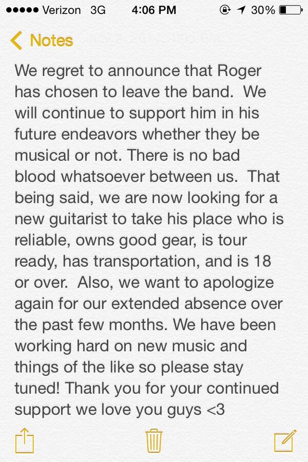 LikeLegends's tweet image. We are looking for a new guitarist.